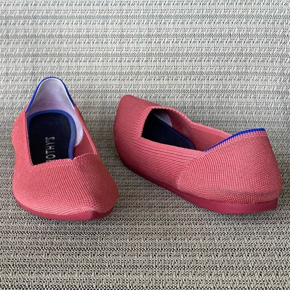 Rothy's Shoes - Rothy’s The Point Pointed Toe Slip On Classic Knitted Flats Shoes Salmon Size 10